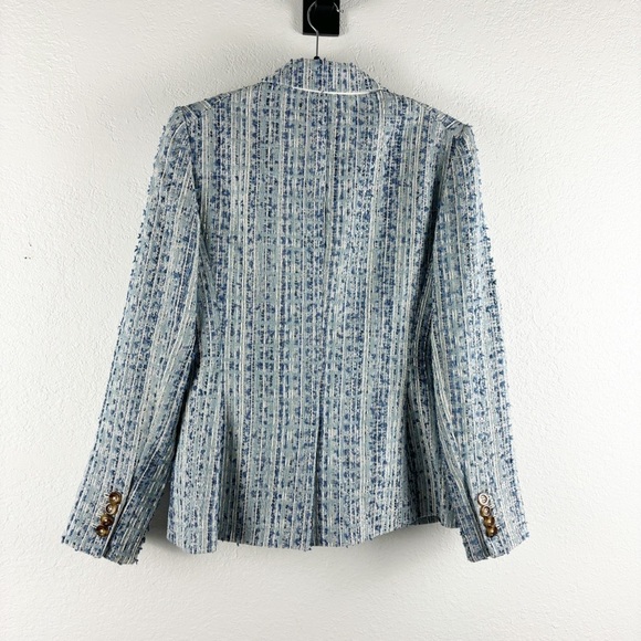 Veronica Beard Cutaway Dickey Blazer Tweed Jacket Blue Multi Size 6 Casual Work - Picture 3 of 6